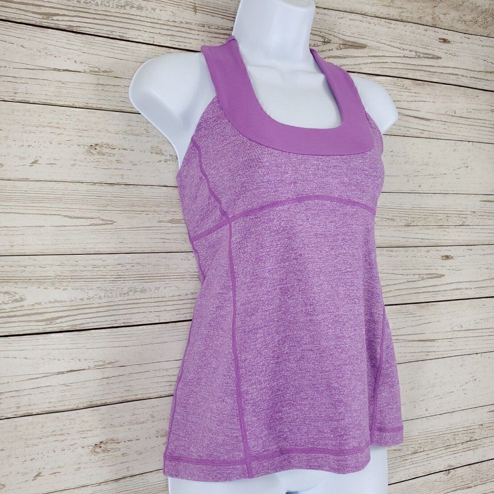 *No Pads* Lululemon Athletica Womens Size 6 Racerback Tank Top Heather Purple - Picture 3 of 11